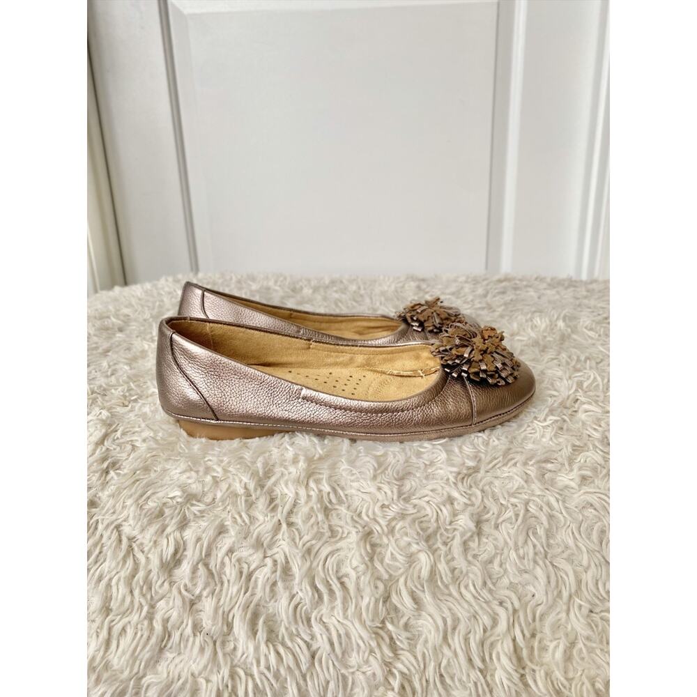 Naturalizer Womens 6M Cacy Slip On Comfort Ballet Flats Metallic Bronze Leather - Picture 8 of 12